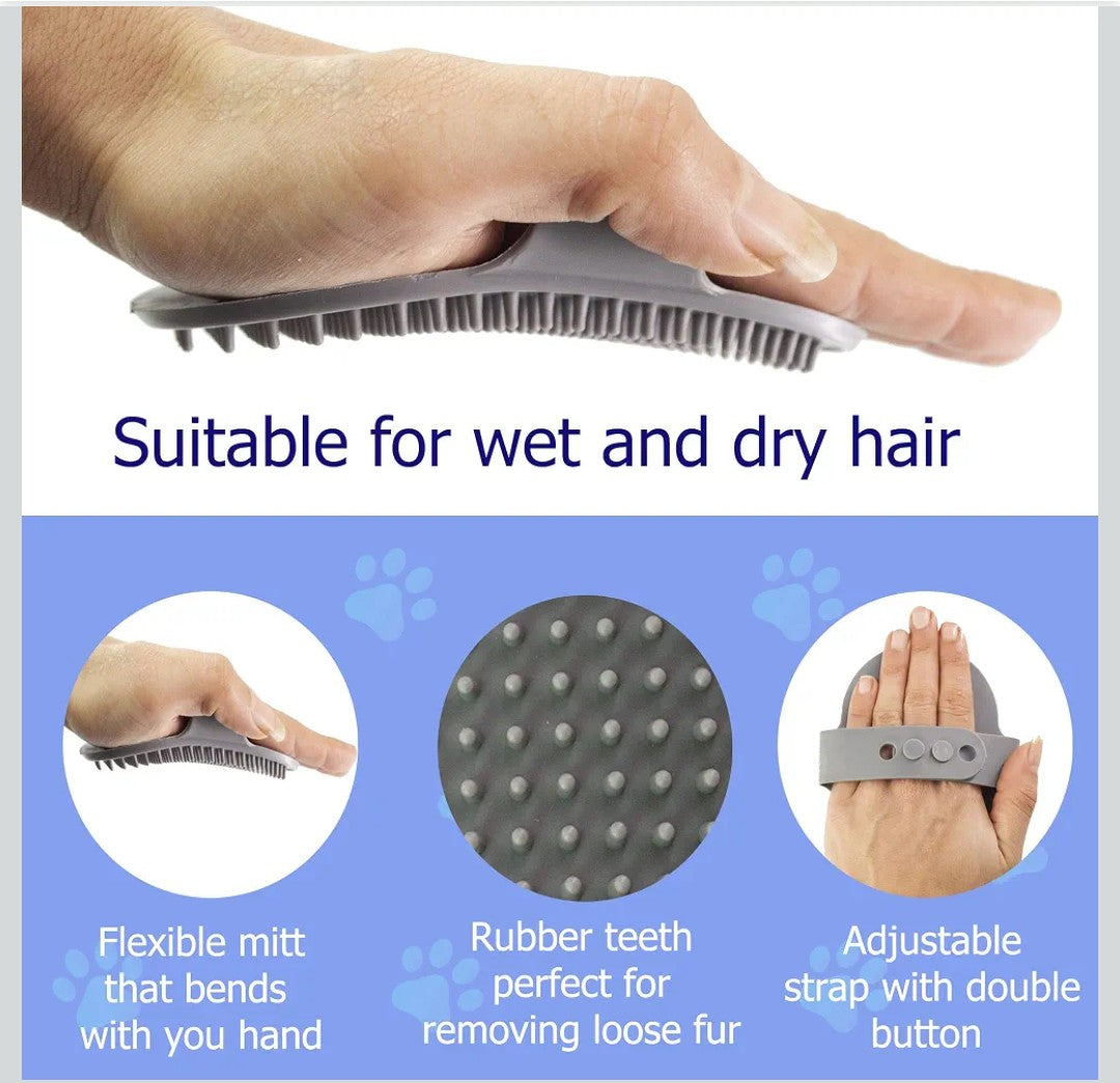Minimalist grooming brush with ergonomic handle